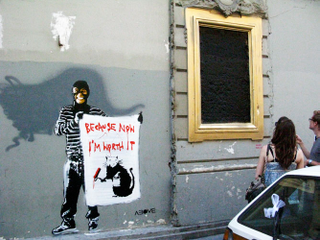 Illustration for article titled 7 Street Art Stencils That Interact With Their Surroundings
